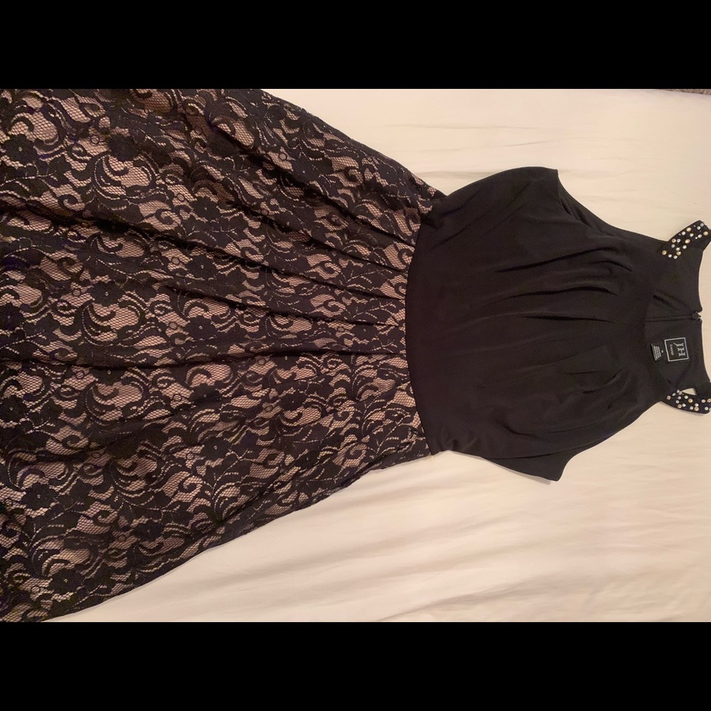 Black dress white rhinestones at the top